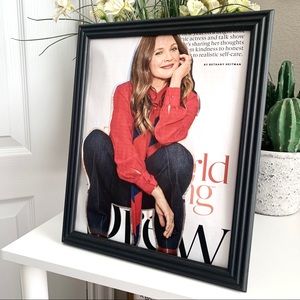 Editorial Collage Wall Art Drew Barrymore Red Blouse Casual Chic Aesthetic